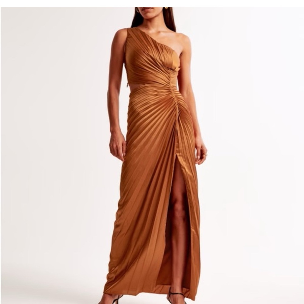 Abercrombie & Fitch One-Shoulder Tan Dress